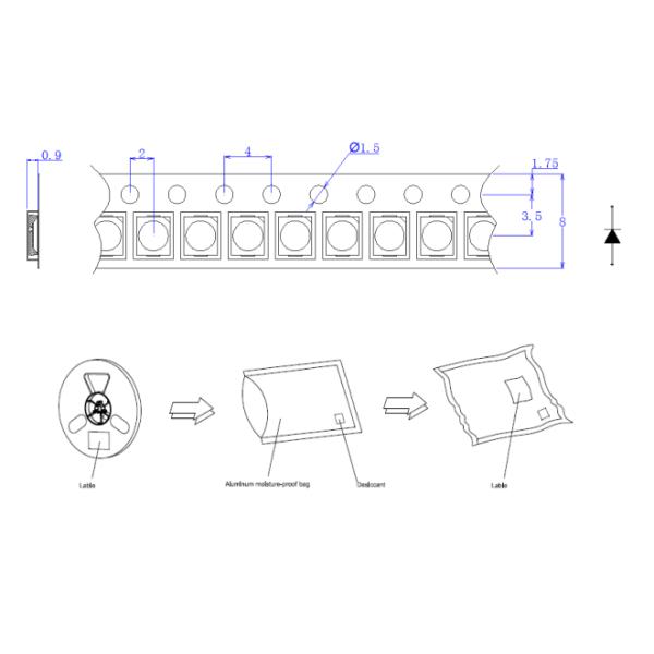 High Lumen 3030 6V 150MA SMD LED Chip For Street Mining Tunnel Flood Light