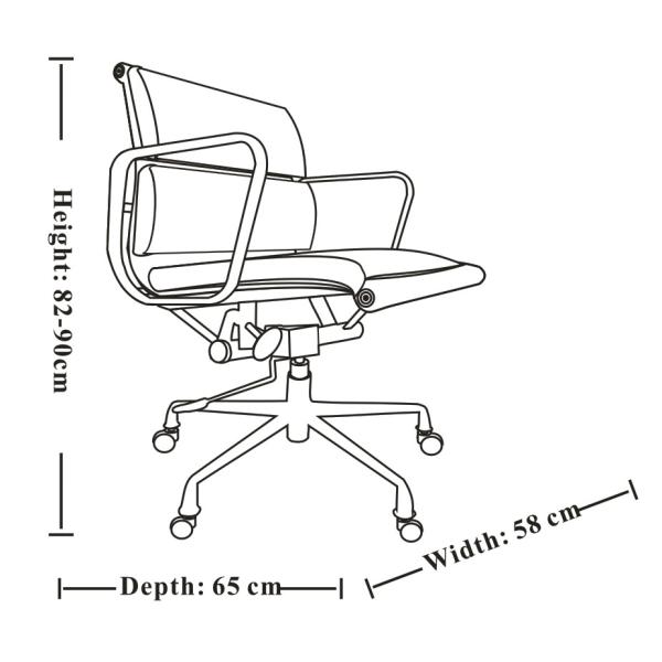 Classic Style Brown Executive Office Chair , Mid Back Brown Leather Rolling Chair