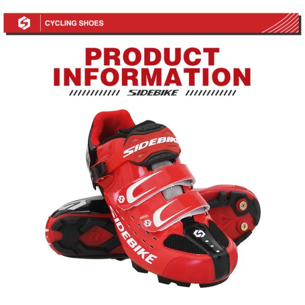 Red Mens SPD Mountain Bike Shoes Geometry Design Body High Pressure Resistance