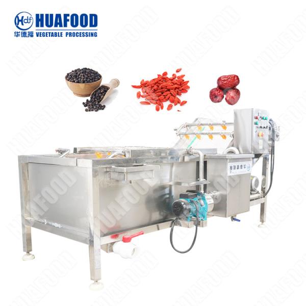 industrial fruit vegetable processing line cutting bubble washing dewatering