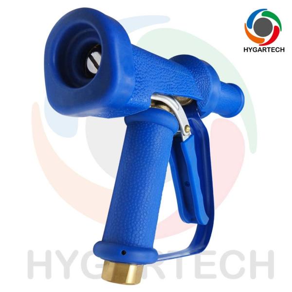 Brass Industrial Blue Water Gun Hot Water Use With Extension Tube Nozzle And Safety Loop Wash Down Cleaning