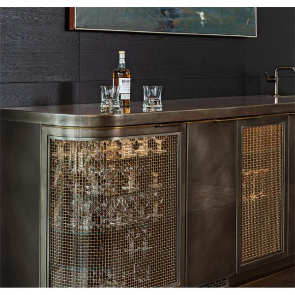 Stainless Steel Brass Mesh Cabinet Inserts Wire Grille For Cabinetry