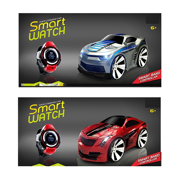 Remote Voice Controlled Toy Racing Cars With Watch Shaped Controller 3 Speed