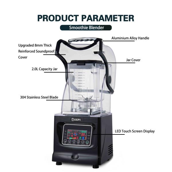 304 Stainless Steel 6 Blades Multifunctional Blender For Frozen Fruit And Bubble Tea