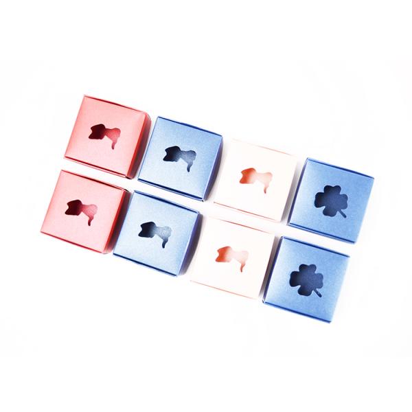 Small Paper Full Color Printed Boxes Handmade Soap Packaging Box With Window Hole