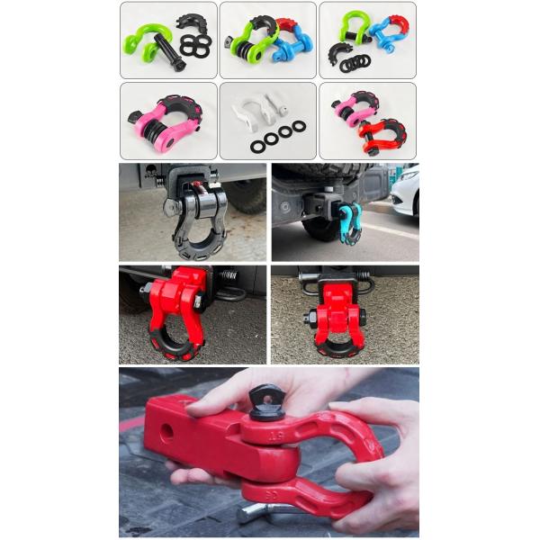 Metric Measurement System D Ring Bow Shackle for Recovery Tow Strap