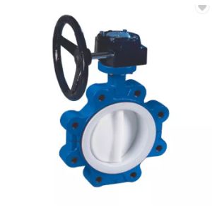 DN300 Resilient PTFE PFA FEP Seated PN16 Wafer Butterfly Valve
