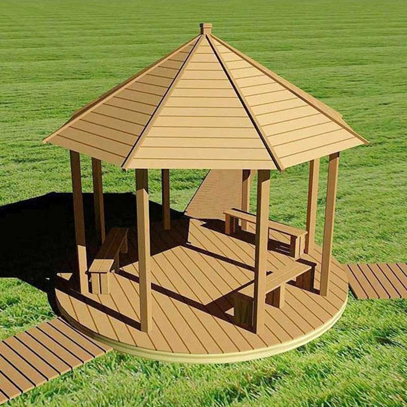 China Backyard WPC Gazebo wood plastic composite WPC Pavilion 10x10 Feet wholesale