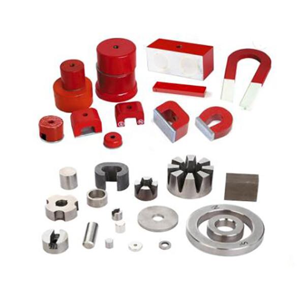 Red Shallow Pot Alnico 5 Magnets With Countersunk Hole