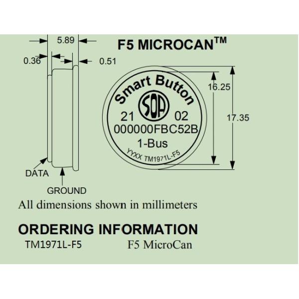256 Bit Ds1971-F5 512kb Ibutton And Smart Cards