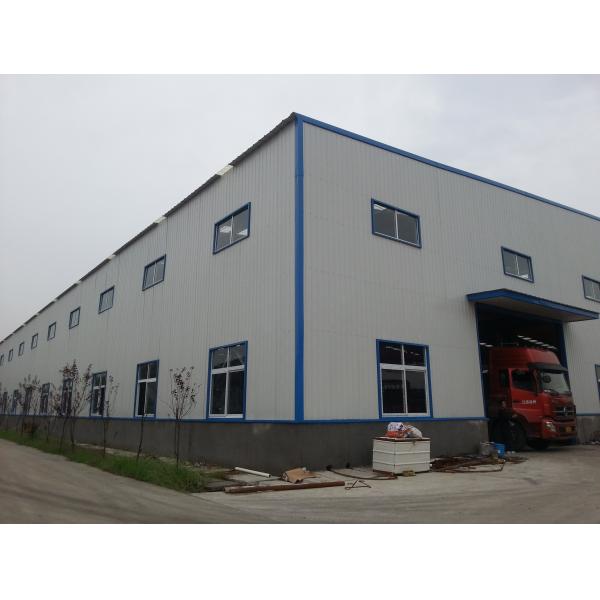 Q235 Prefab Metal Warehouse Roof Structure PU Steel H Beam White