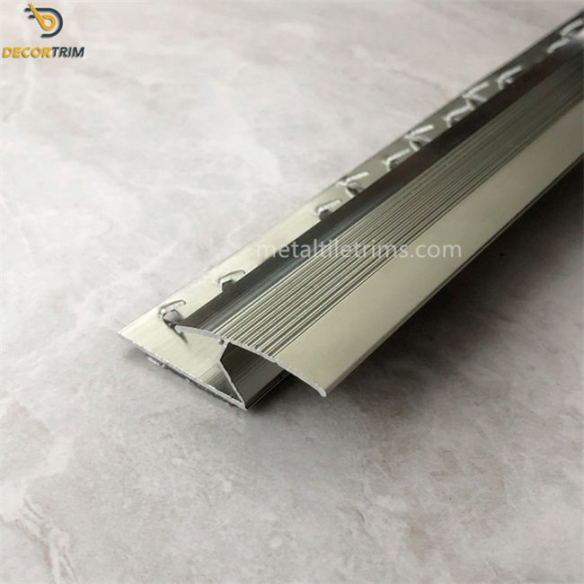 China Titanium Carpet Accessories Carpet Transition Strip With Gripper Punching wholesale