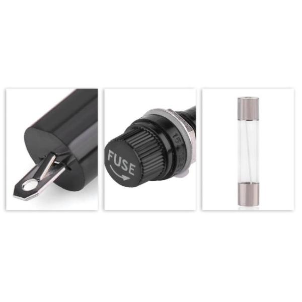 250V 10A 125V 15A 6x30 6x32 Tube Fuse Holder Panel Mount Quick Connect