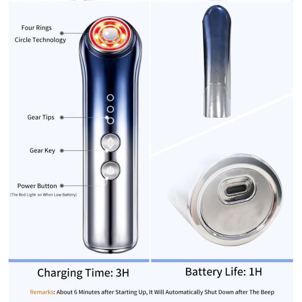 850mAh Battery V Facial RF Beauty Instrument For Personal Care