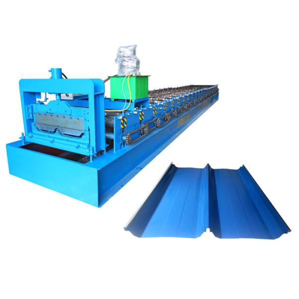 Steel PPGI Roofing Sheet Roll Forming Machine , Strong Frame Standing Seam Roll Former