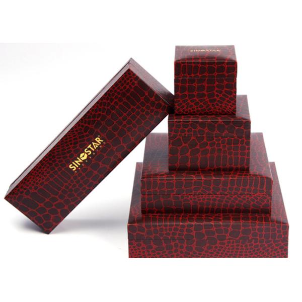 Earring Bracelet Mens Leather Jewelry Box Glossy Varnishing Surface For Presentation Gift