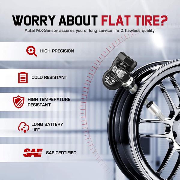 Autel MX Sensor 315MHz+433MHz 2 in 1 Universal Programmable TPMS Sensor Metal/Rubber OE Level