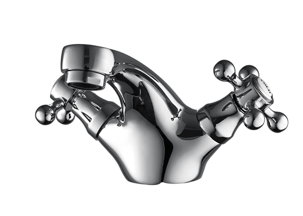 China Two-handle Monobloc Chrome Brass Contemporary Basin Mixer T8063AW wholesale