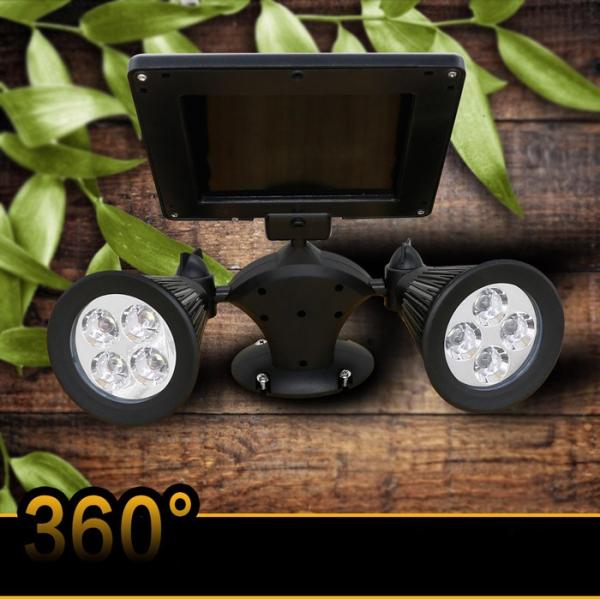 12LEDs 20-600Lumen Solar Motion Sensor Spotlight Dual Head Solar Spotlight
