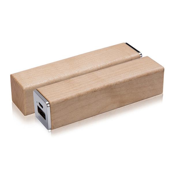 Portable Wireless Power Charger , 2600mAh Wood Appearance Square Power Bank
