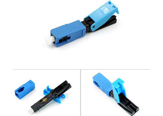 SC Field Assembly Optical Connector Single Mode Pre Polished Blue Color