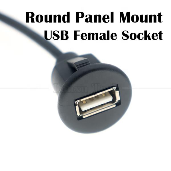 CUSTOM 1M Car Dashboard Flush USB A Male to USB A Female Panel Mount Cable