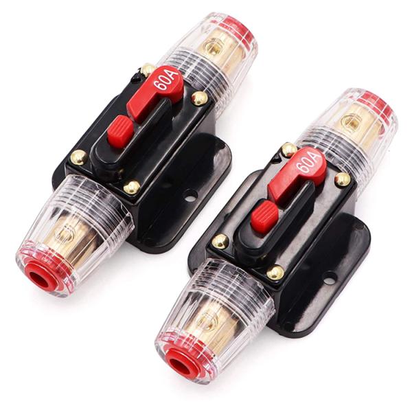 24V 60A Inline Circuit Breakers Manual Reset Fuse Holder 60 Amp/ Circuit Breakers For Car Audio System