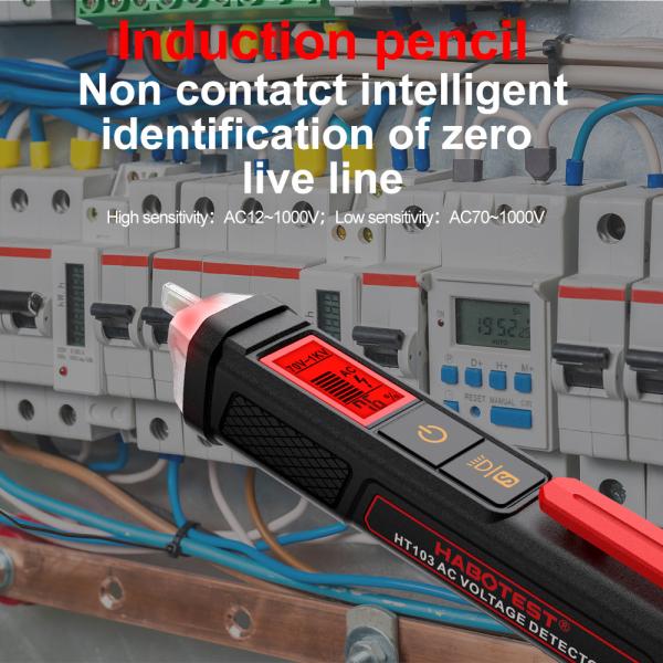 HT103 Voltage Tester 12-1000V Non-Contact Waterptoof Digital AC Voltage Detector Electrical Tester With LCD Display
