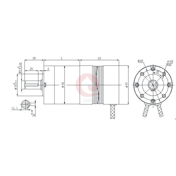 NEMA23 94mm Body Length BLDC Motor With Planetary Gear Box for industry field