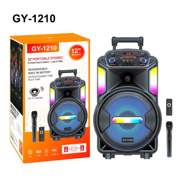 Top-of-the-Line Portable Party Speaker with 12-inch Bass Speakers and LED Lighting for Uninterrupted Party Fun