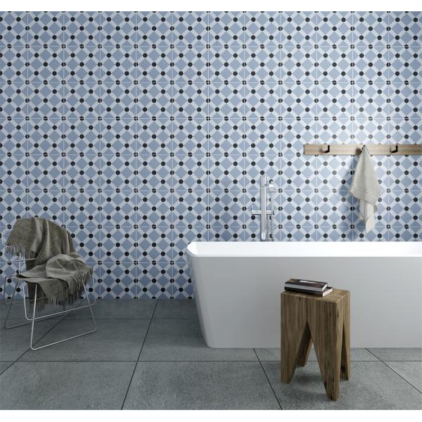 Blue Ceramic Rustic Tile 20x20cm Clay Indoor Floor