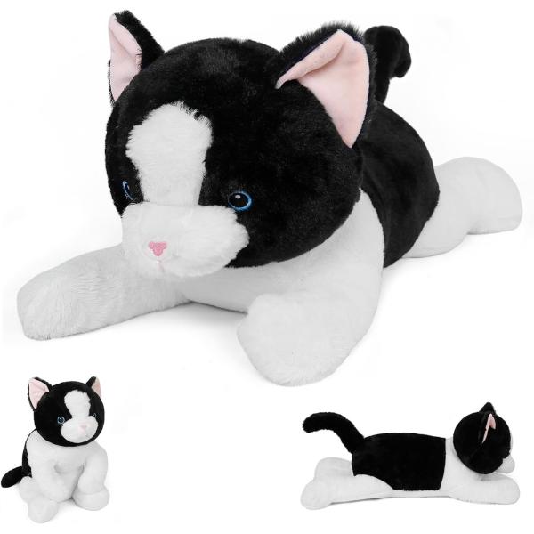 27 inches Cat Weighted stuffed animals, Cuddly Weighted Cat Plush Pillow Giant Plushie Ideal Gift for Adults & Kids