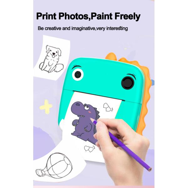 Instant Pocket Mini Inkless Thermal Printer Camera For Kids