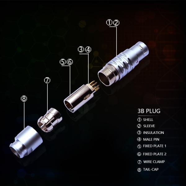 IP68/IP67 3B waterproof 2 4 6 8 12 Pin Male female Connector Self-locking connectors