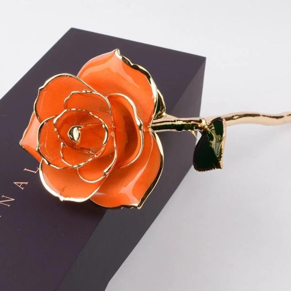 Hot Sell 24k Gold Plated Real Rose Gold Foil Roes For Mother's Day Valentine's Day Gift