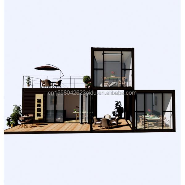 Outdoor Luxury Two Bedroom Modern Design Prefab Container House with Flat Pack Steel and Sandwich Panel Outdoor