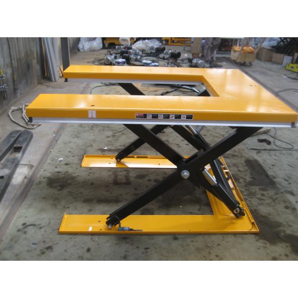 U Shaped Low Profile Scissor Lift Table Cart 1t Pallet Hydraulic Stationary 1450x1140mm