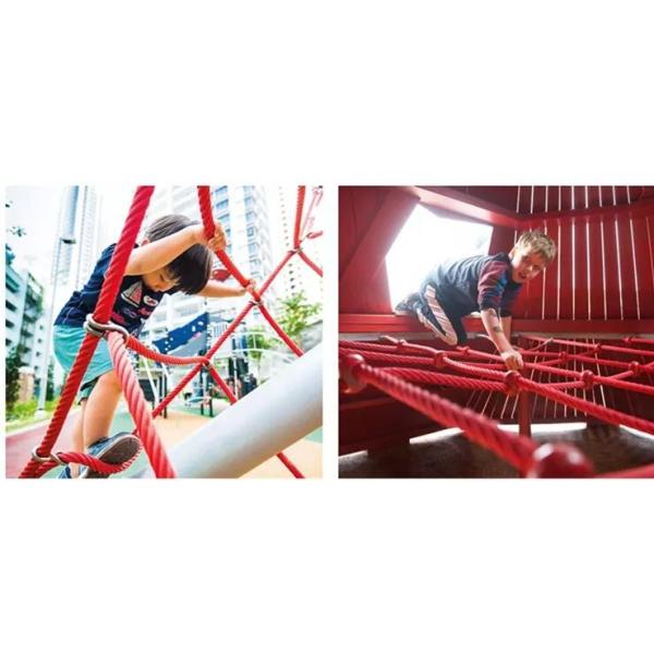 Pyramid Climbing Play Equipment 6 Strand Combination Rope Netting For Playground