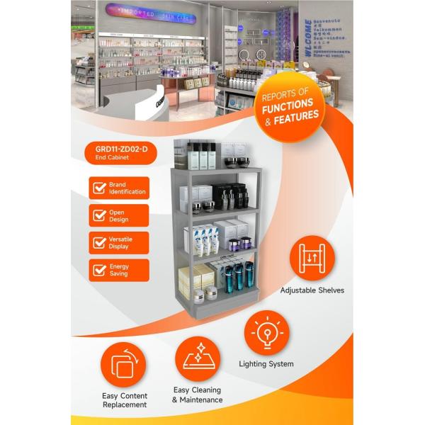 GDR11-ZD02-D Fashion Exhibition Display with LED Light Strips and Price Card Slot for Retail Stores