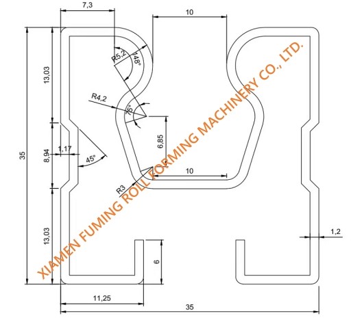 Custom Sheet Metal Roll Forming Machine 7.5KW 24 Roller Stations