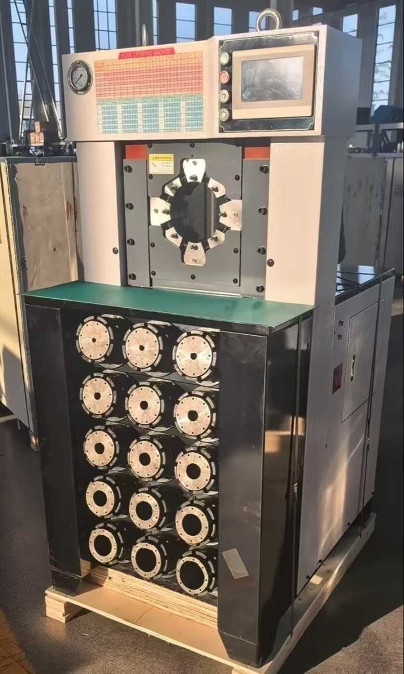 Super Thickness 3 Inch With 15 Dies 6-76mm Blue Color AC Hose Crimping Machine With Withhold Faster Crimping Force 650T