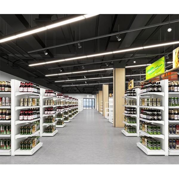 Customized Supermarket Display Shelving With Sturdy Structure And Personalized Colors