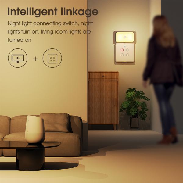 Tuya WIFI PIR Motion Sensor Human Body Sensing Smart LED Night Light Detection App Voice Works With Alexa Google Home Suitable For Bedrooms, Kitchens,