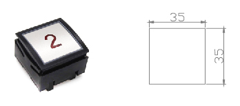 Square Lift Elevator Touch Button SS Flat Marking With Braille