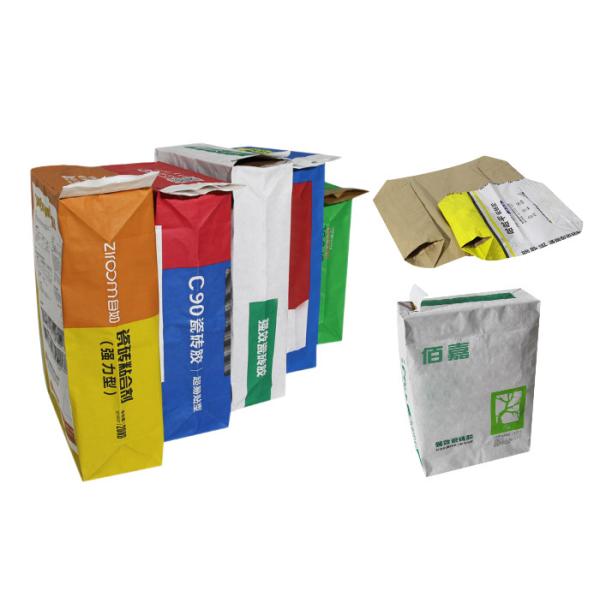 Waterproof 20kg 50kg Kraft Paper Valve Bag Packaging For Cement