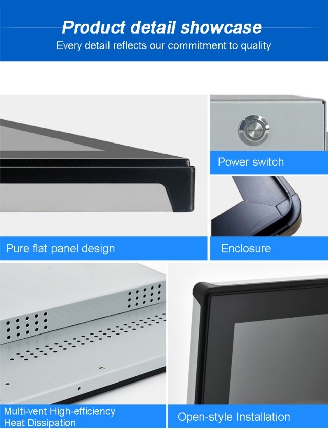 Waterproof IP65 21.5 inch Capacitive Touchscreen Rear-mount Capacitive Industrial All-in-one PCs Embedded Fanless Linux Win Computer Advertising
