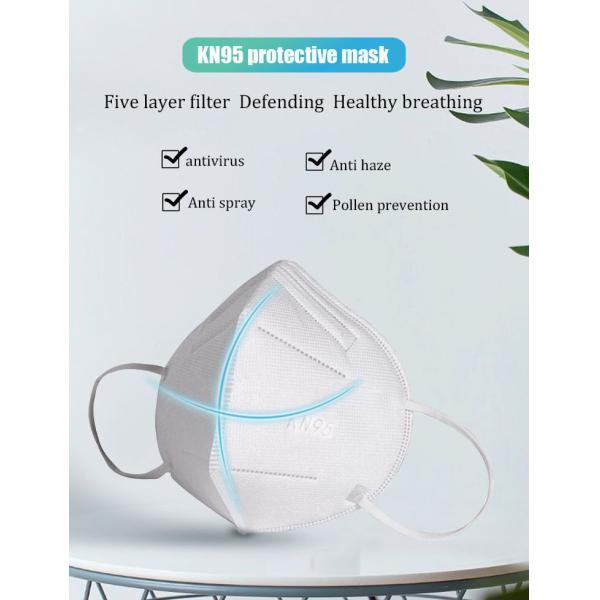 KN95 Disposable Earloop Face Masks Foldable 16.0*10.5cm Size