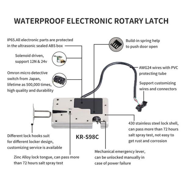 Electronic Solenoid Metal Locker Lock 24V 430 Stainless Steel Remote Control