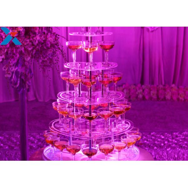 Heart Shape Perspex Display Stand , 5 Layers Champagne Acrylic Display Shelves