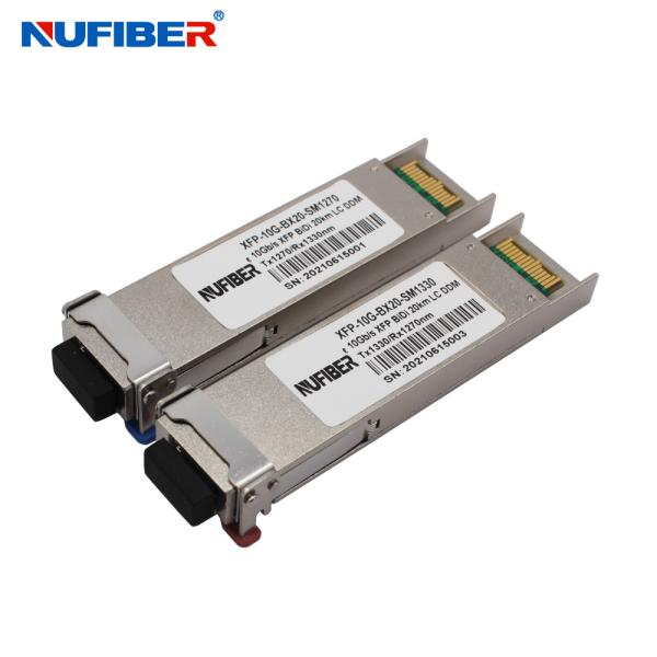XFP-10G-BX20-SM1270 Bidi 10G LC 10km 1270 / 1330nm XFP Transceiver Module Cisco Huawei Compatible